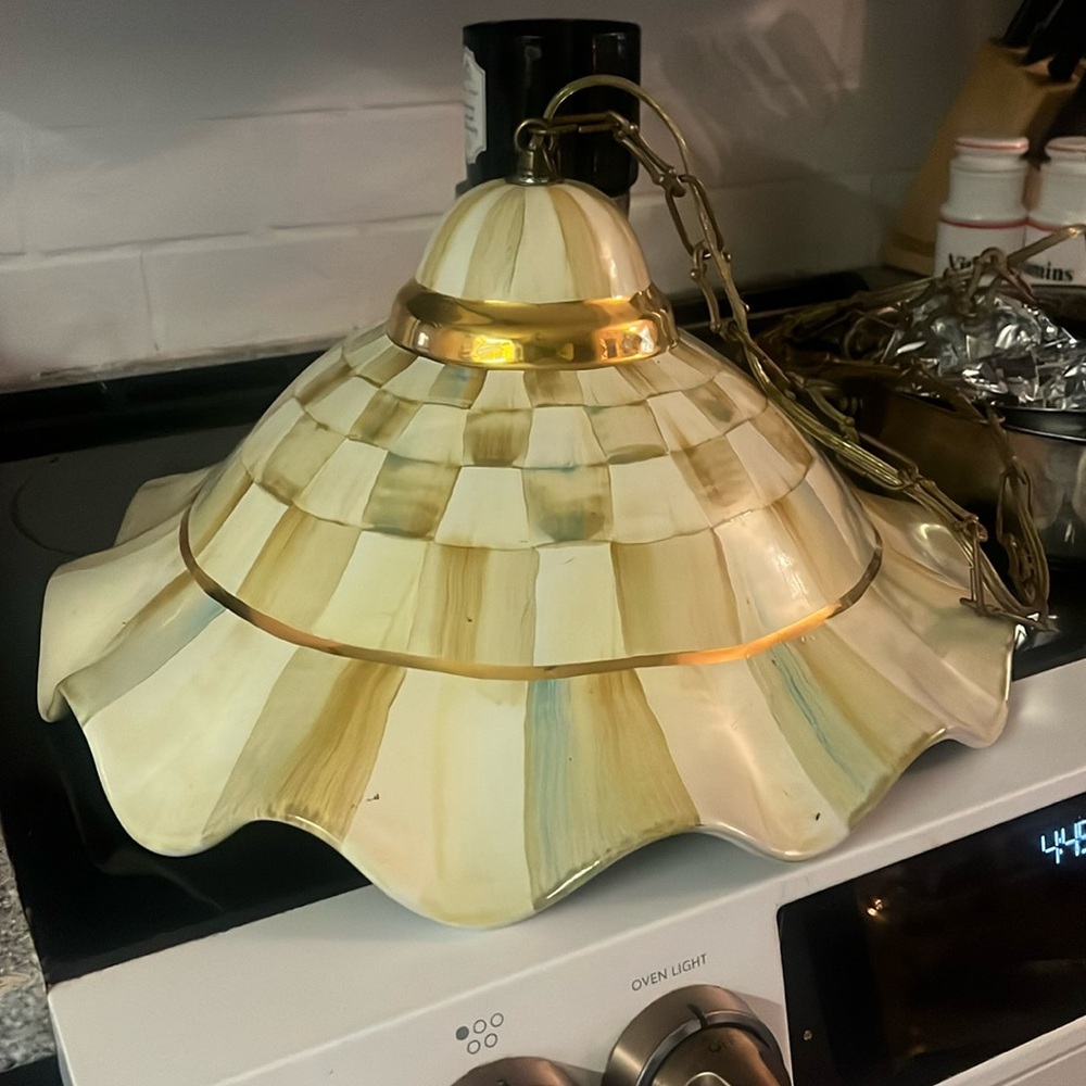 - Beautiful McKenzie Childs, parchment hanging light